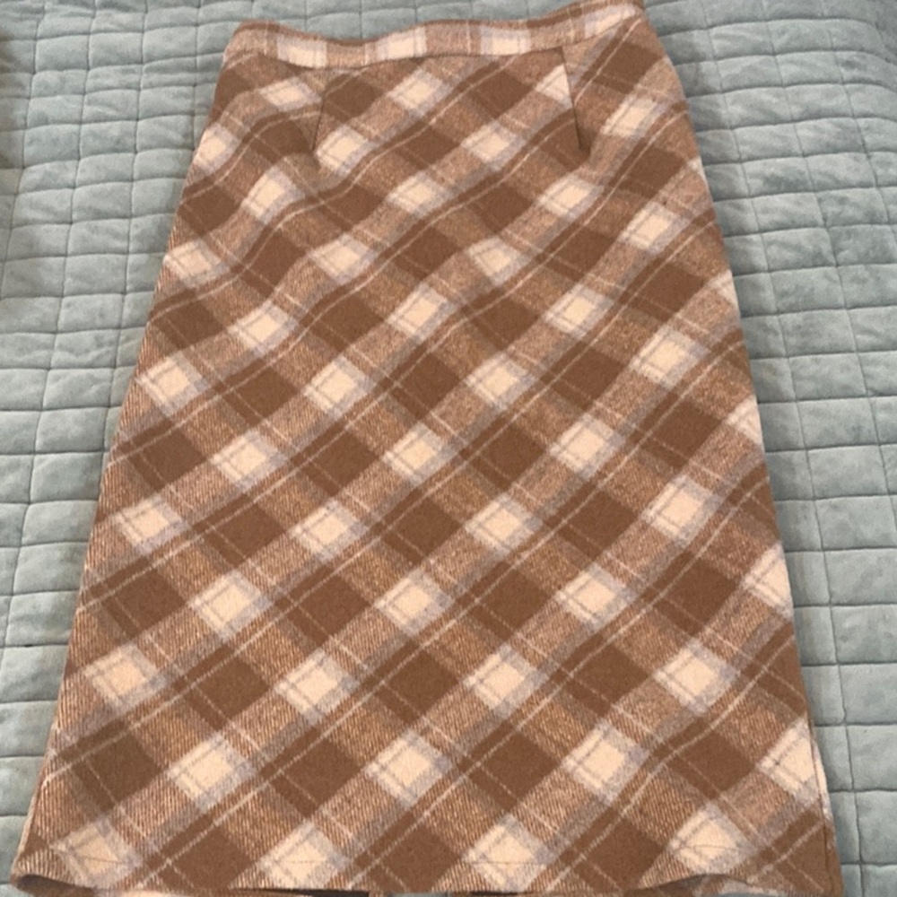 Plaid Brown and Cream Women's Skirt from Cider